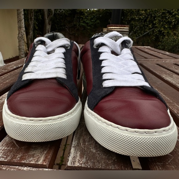 Zadig & Voltaire ZV1747 Flash Low Top Sneakers Burgundy Leather Size 38 - Picture 7 of 12